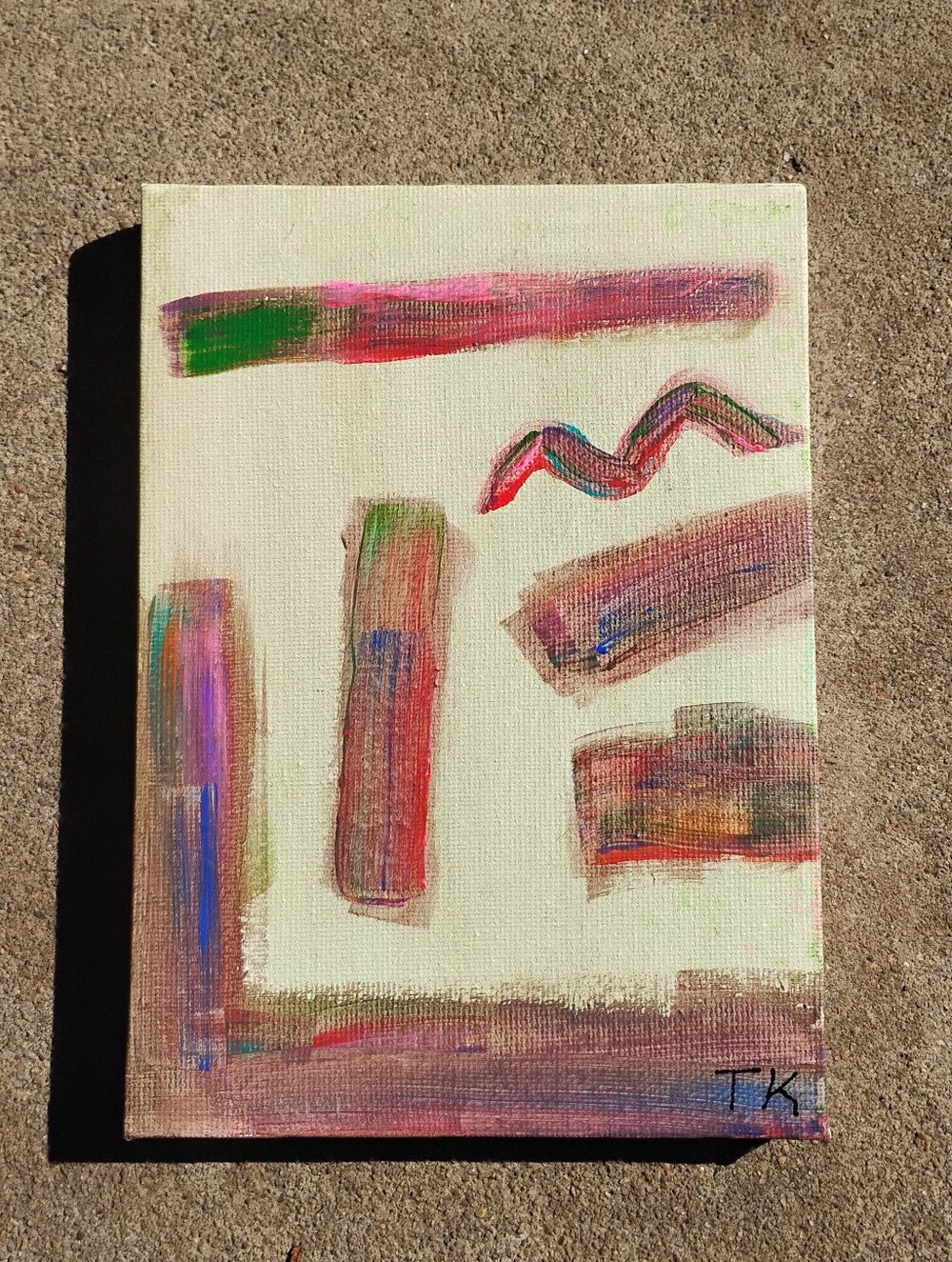 Original Abstract Acrylic Painting 5x7 Canvas Board Signed Unique Textured Art